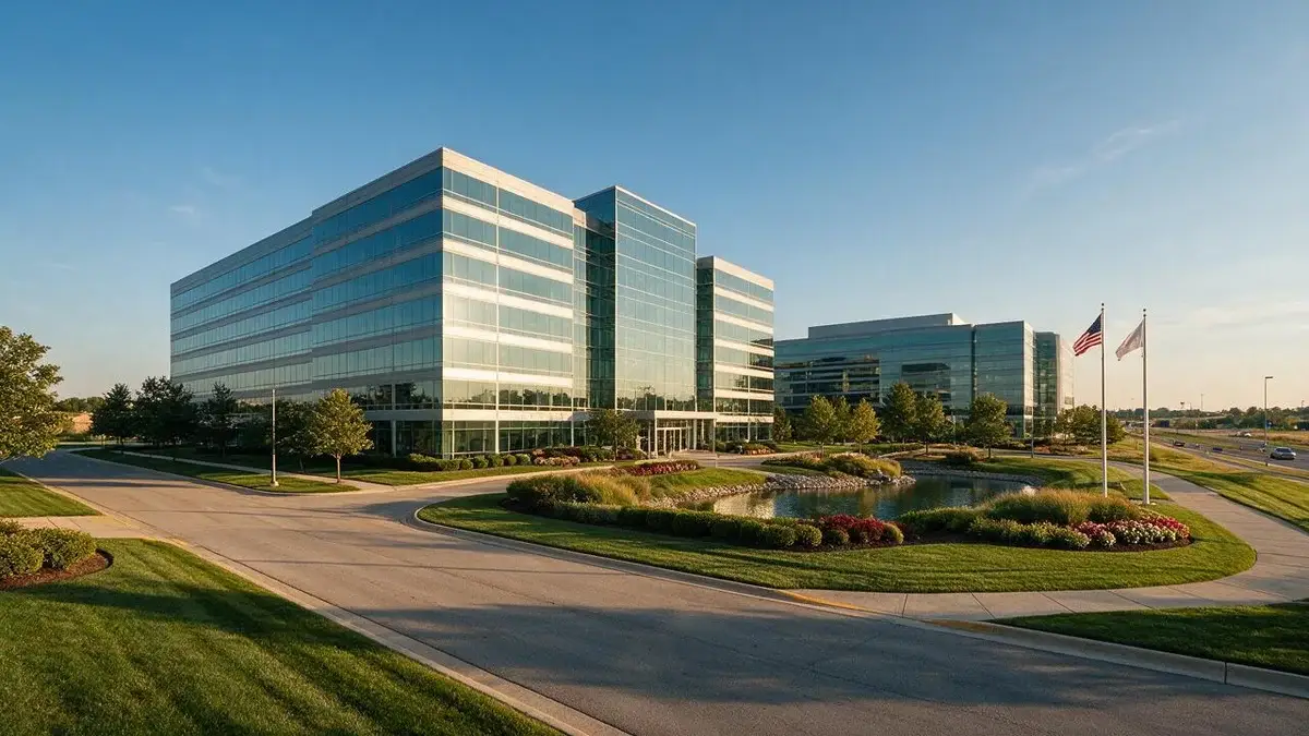 Modern corporate office park in Schaumburg, Illinois