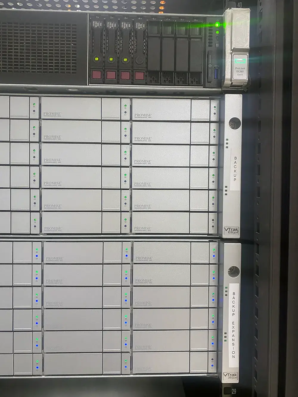 Home 19 Promise Technology VTrak backup storage expansion array installed and managed by BitNetica