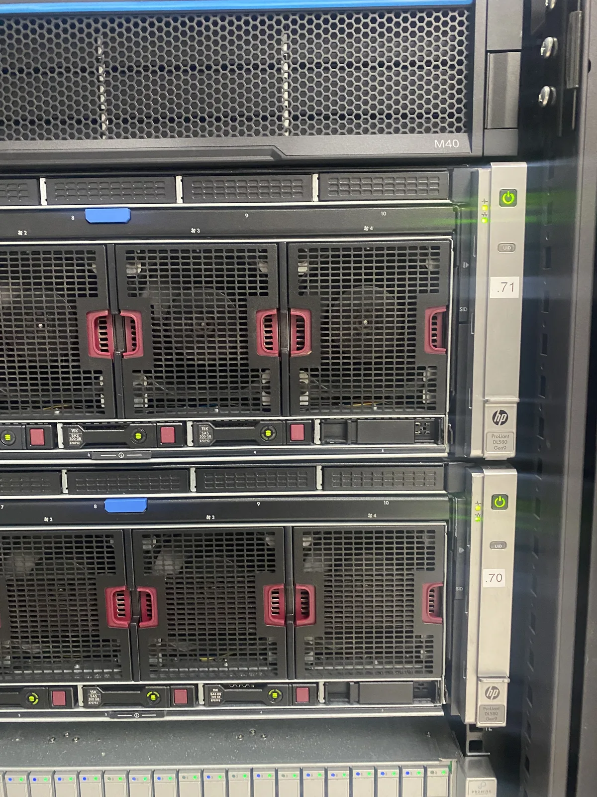 Home 15 Rack-mounted HP ProLiant servers installed and configured by BitNetica for local business IT infrastructure