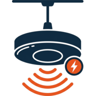 Ceiling Wi-Fi access point with a cable above